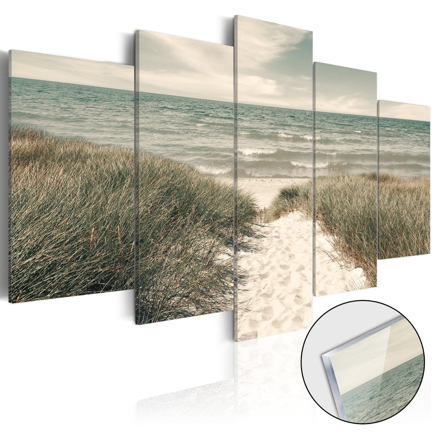 Tavla i akrylglas - Quiet Beach-Tavla Akrylglas-Artgeist-100x50-peaceofhome.se