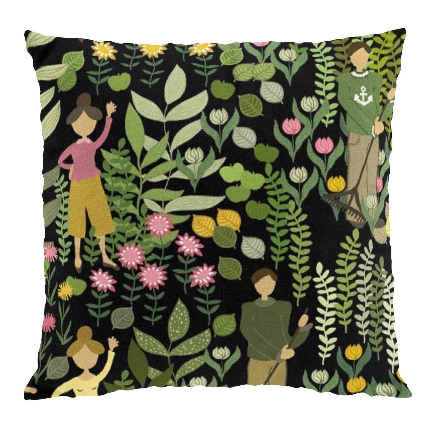 Trädgård Kuddfodral-Kuddfodral-Arvidssons Textil-Svart/Grön-peaceofhome.se