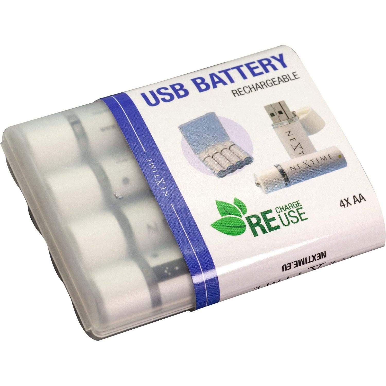 Uppladdningsbart USB-batteri AA 4-pack-Batteri-NeXtime-peaceofhome.se