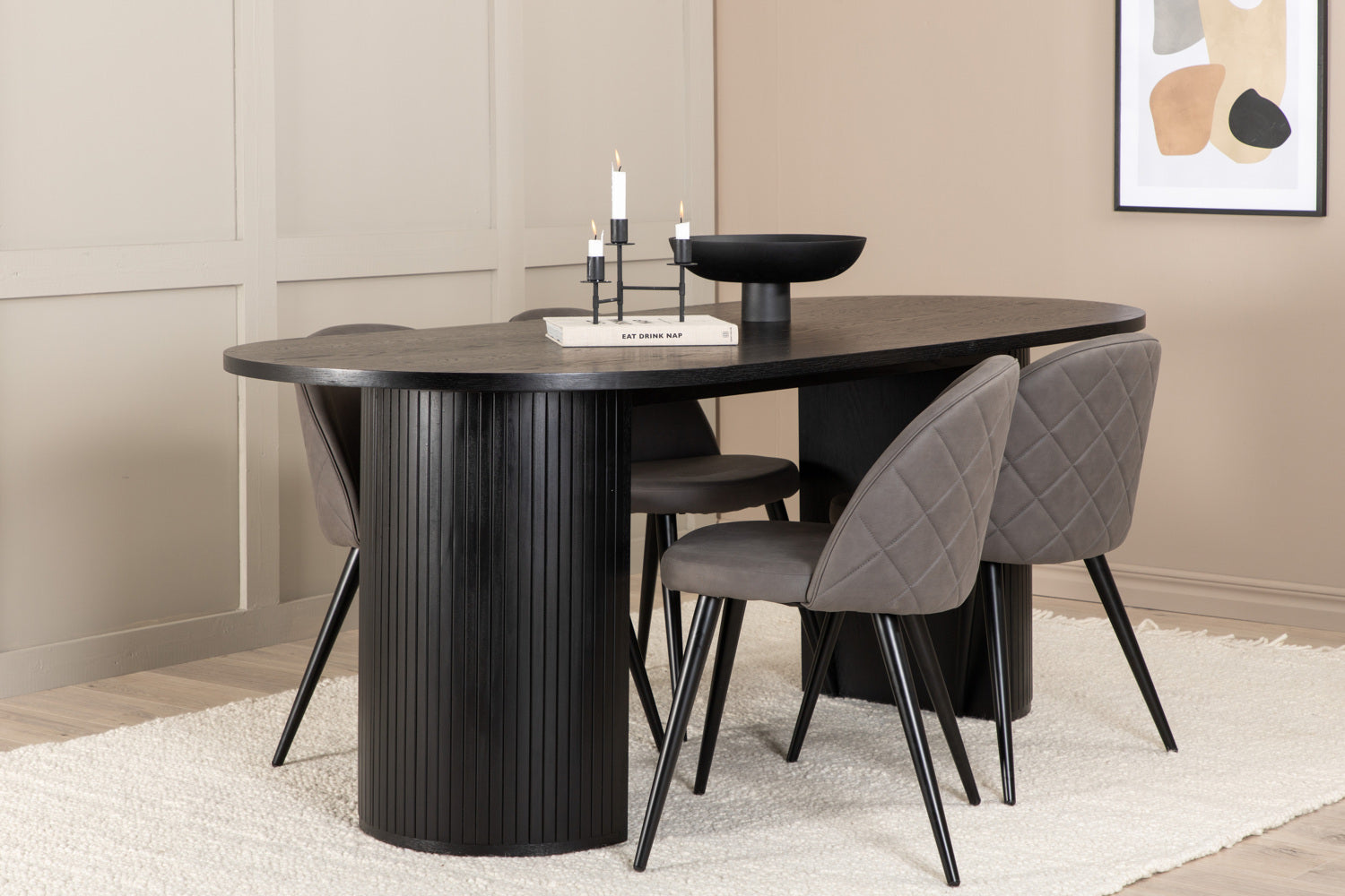 VELVET BIANCA Matbord 200x90 + 4 stolar-Venture Home-peaceofhome.se