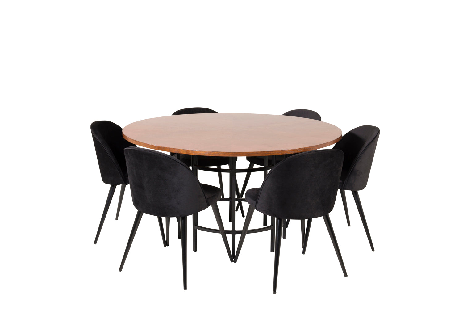 VELVET COPENHAGEN Matbord ø140 + 6 stolar-Venture Home-peaceofhome.se