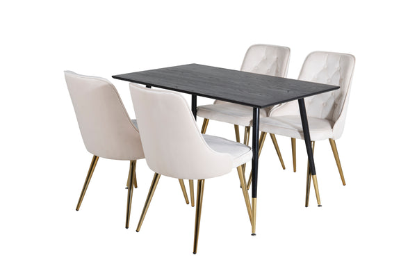 VELVET DIPP Matbord 120x85 + 4 stolar-Venture Home-peaceofhome.se