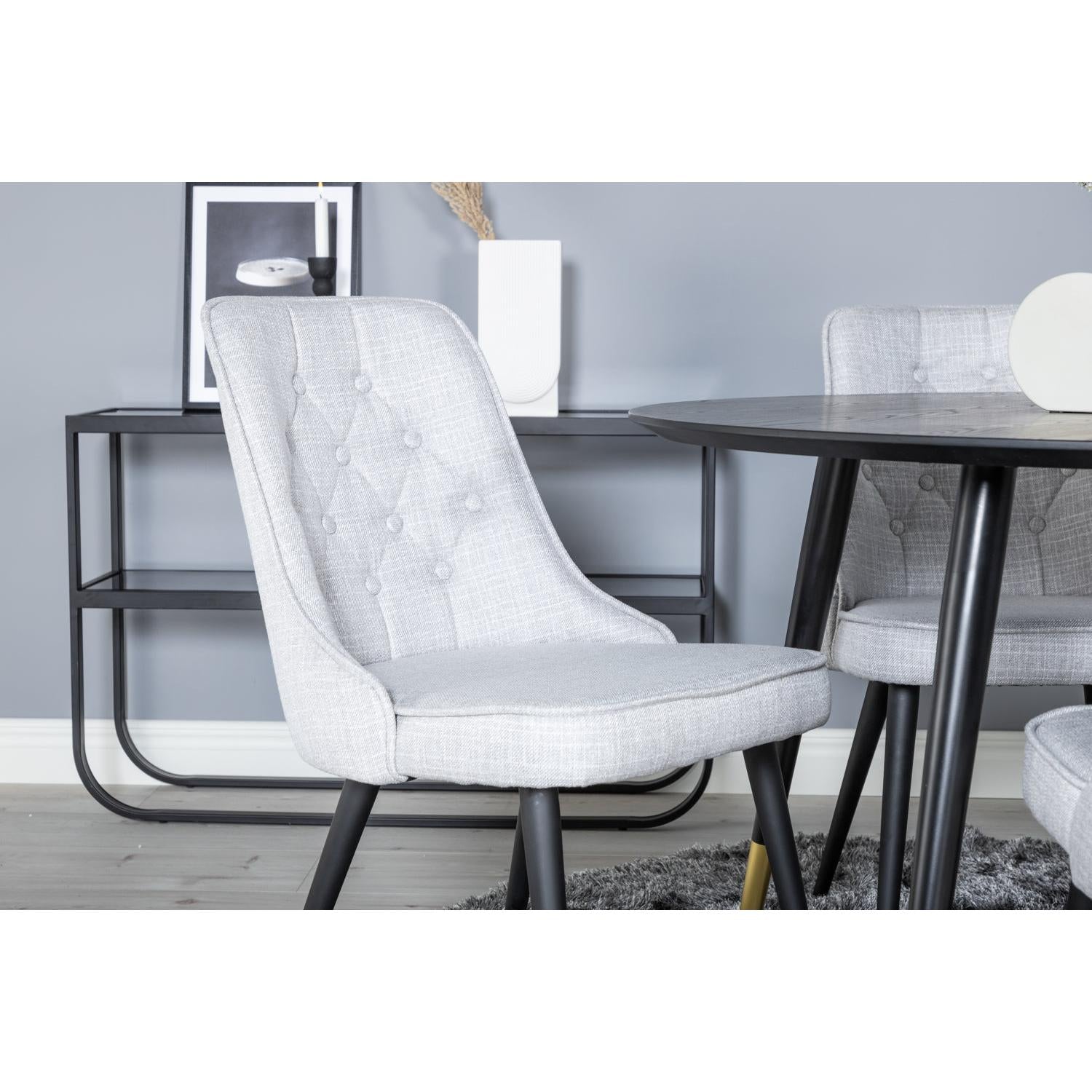 VELVET DIPP Matbord ø115 + 4 stolar-Venture Home-peaceofhome.se