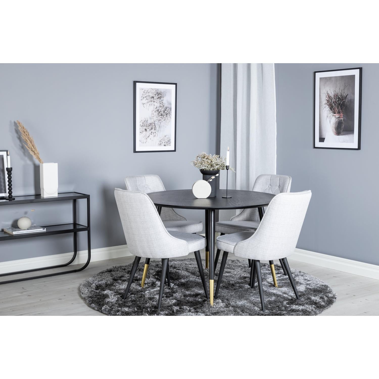 VELVET DIPP Matbord ø115 + 4 stolar-Venture Home-peaceofhome.se