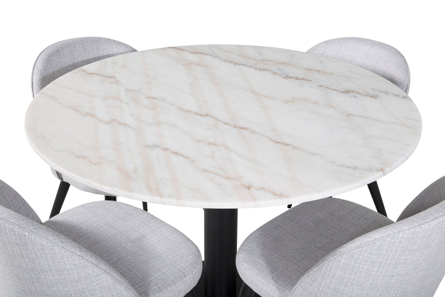 VELVET ESTELLE Matbord ø106 + 4 stolar-Venture Home-peaceofhome.se