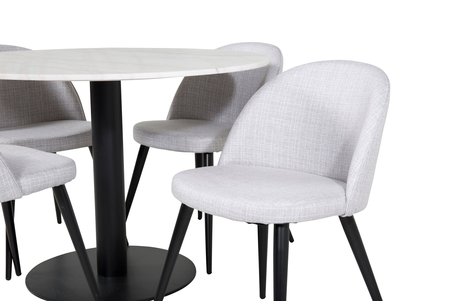 VELVET ESTELLE Matbord ø106 + 4 stolar-Venture Home-peaceofhome.se