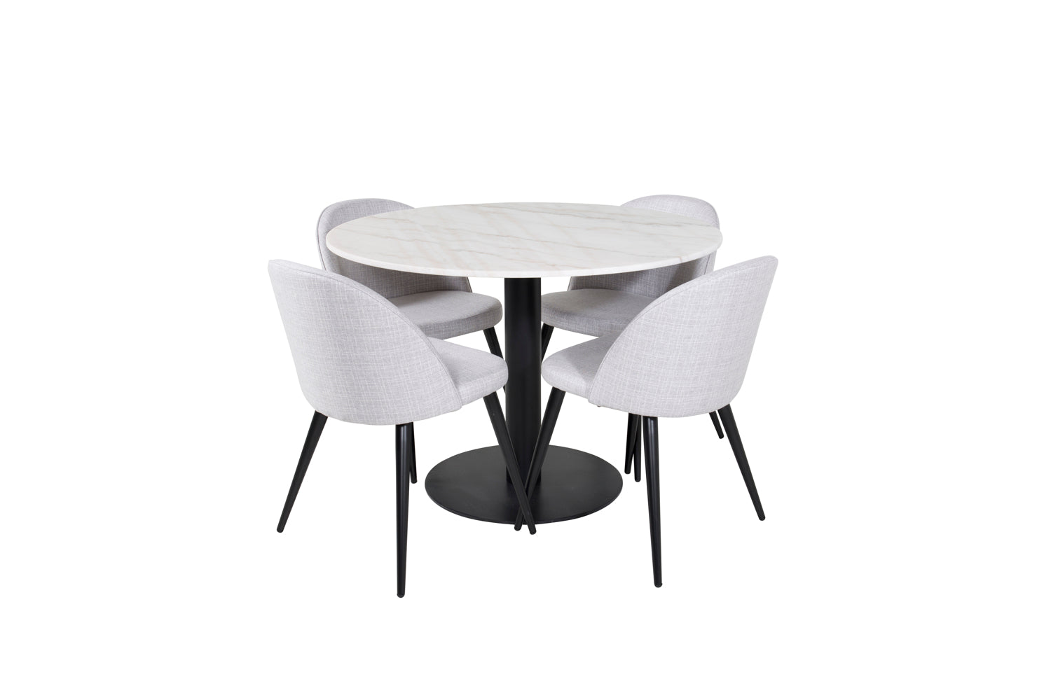 VELVET ESTELLE Matbord ø106 + 4 stolar-Venture Home-peaceofhome.se