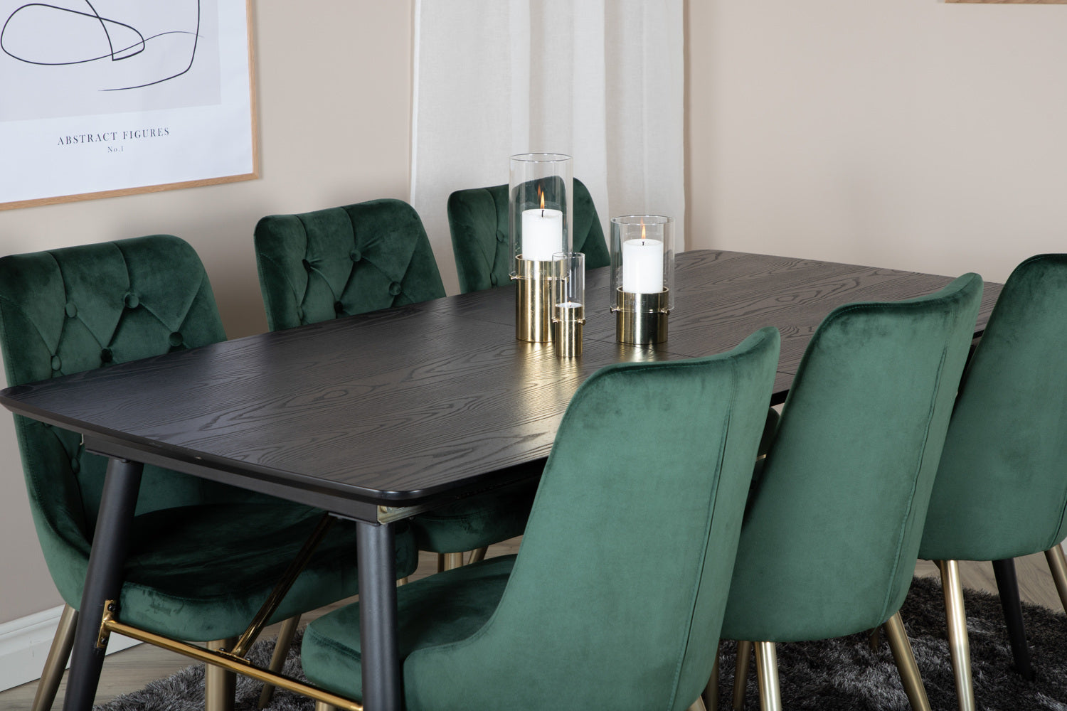 VELVET GOLD Matbord 180/220x85 + 6 stolar-Venture Home-peaceofhome.se