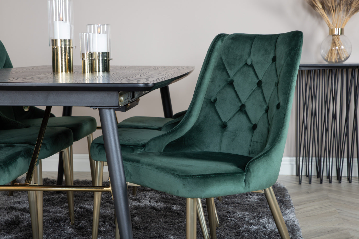 VELVET GOLD Matbord 180/220x85 + 6 stolar-Venture Home-peaceofhome.se