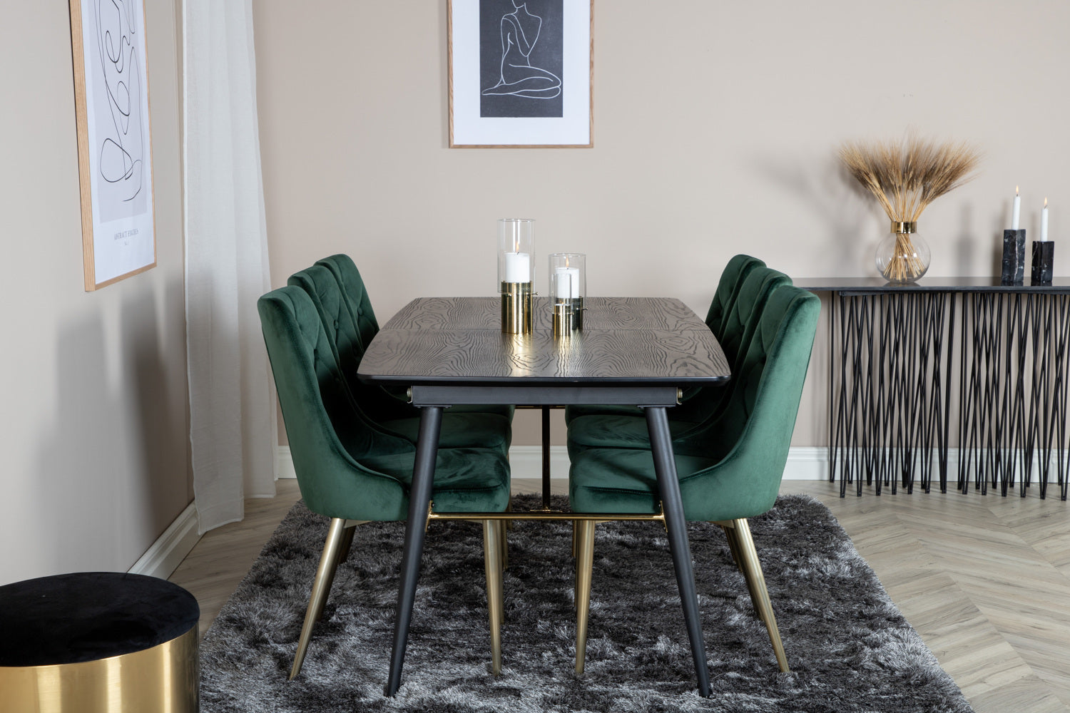 VELVET GOLD Matbord 180/220x85 + 6 stolar-Venture Home-peaceofhome.se
