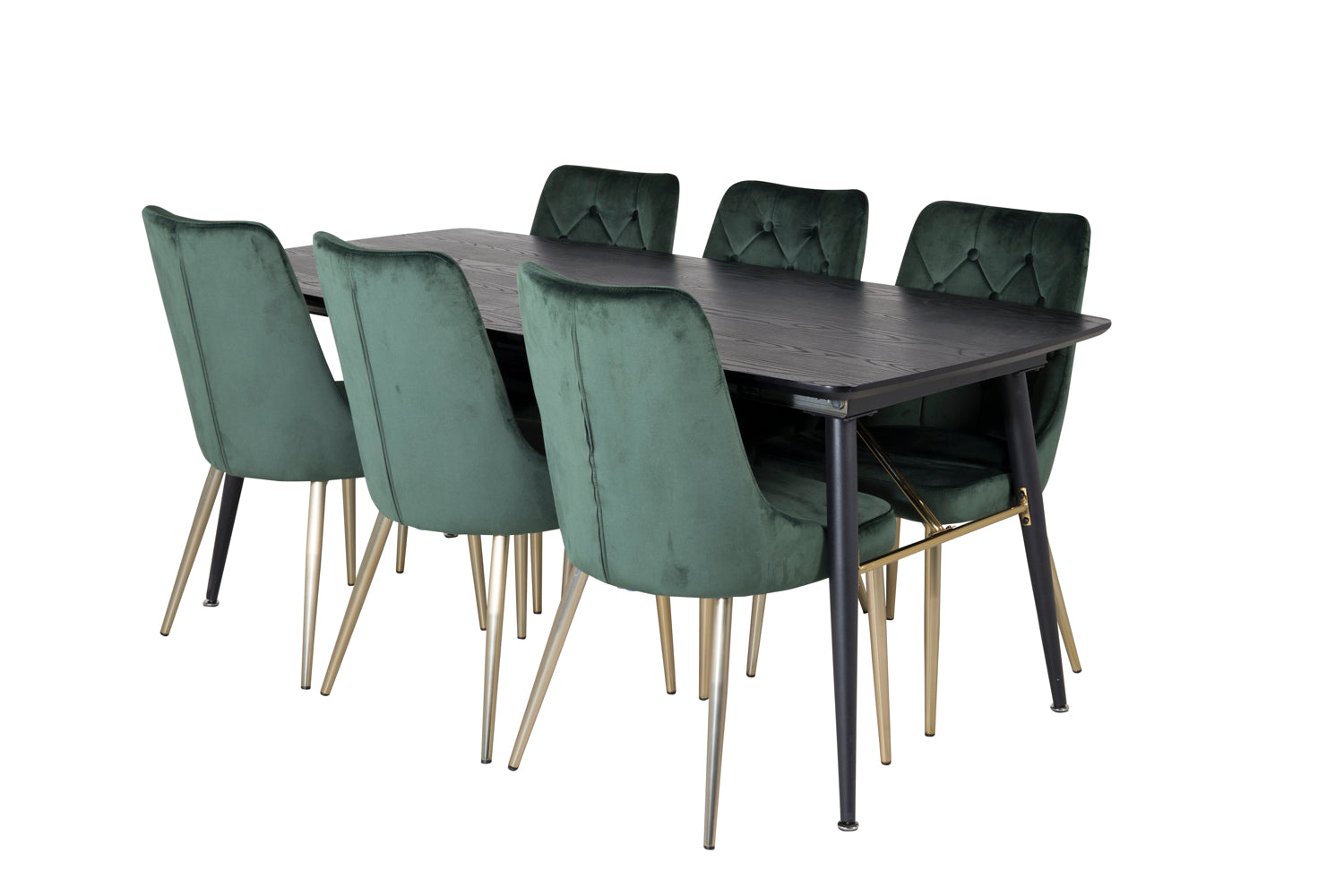VELVET GOLD Matbord 180/220x85 + 6 stolar-Venture Home-peaceofhome.se