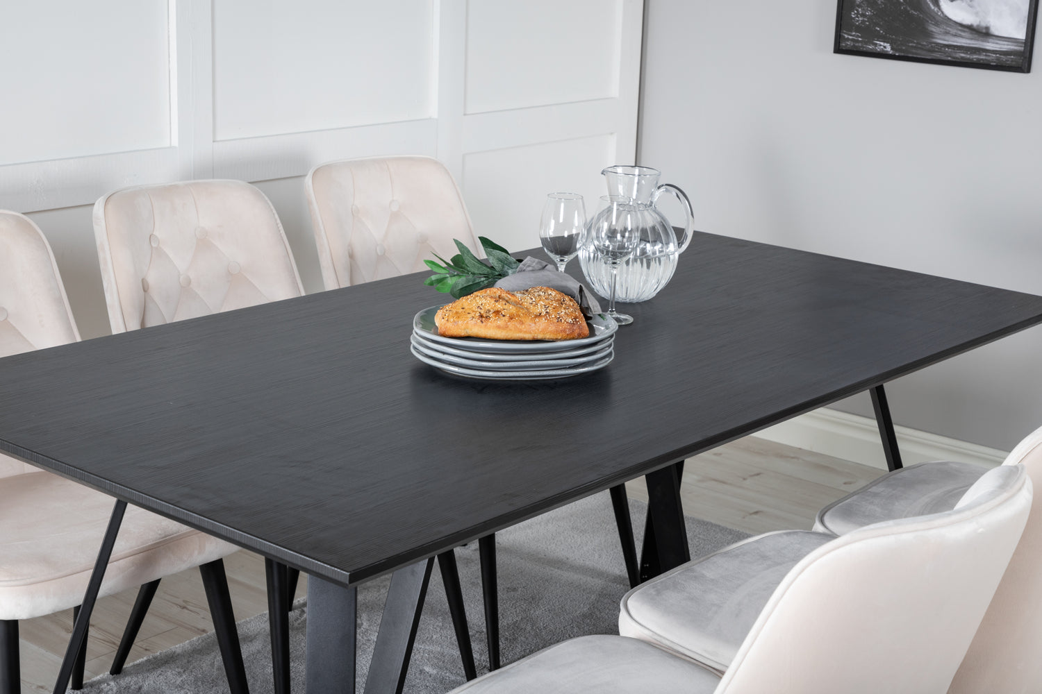 VELVET MARINA Matbord 180x90 + 6 stolar-Venture Home-peaceofhome.se