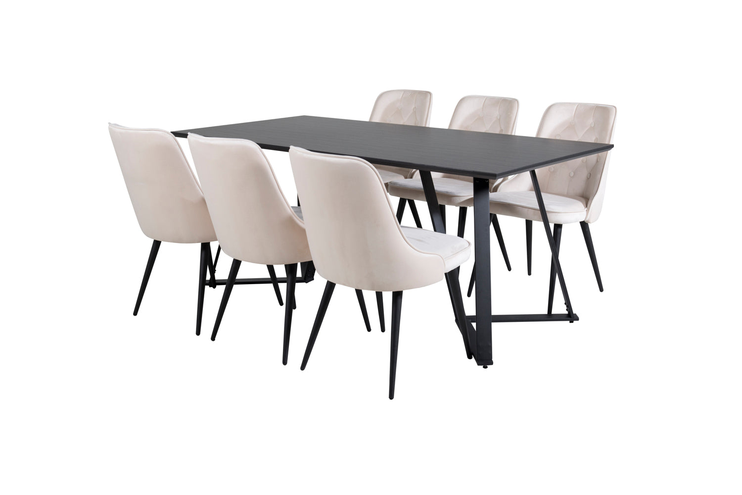 VELVET MARINA Matbord 180x90 + 6 stolar-Venture Home-peaceofhome.se