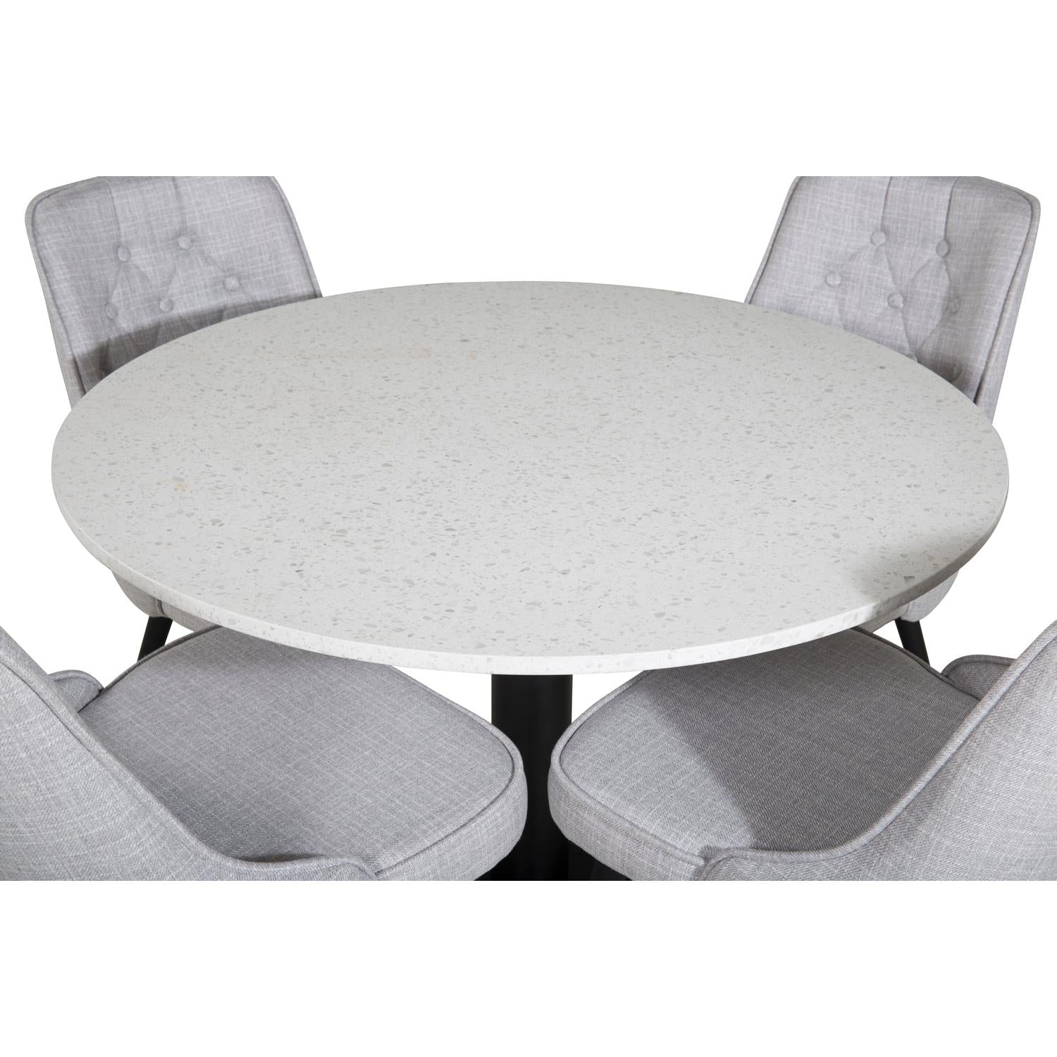 VELVET Matbord ø106 + 4 stolar-Venture Home-peaceofhome.se