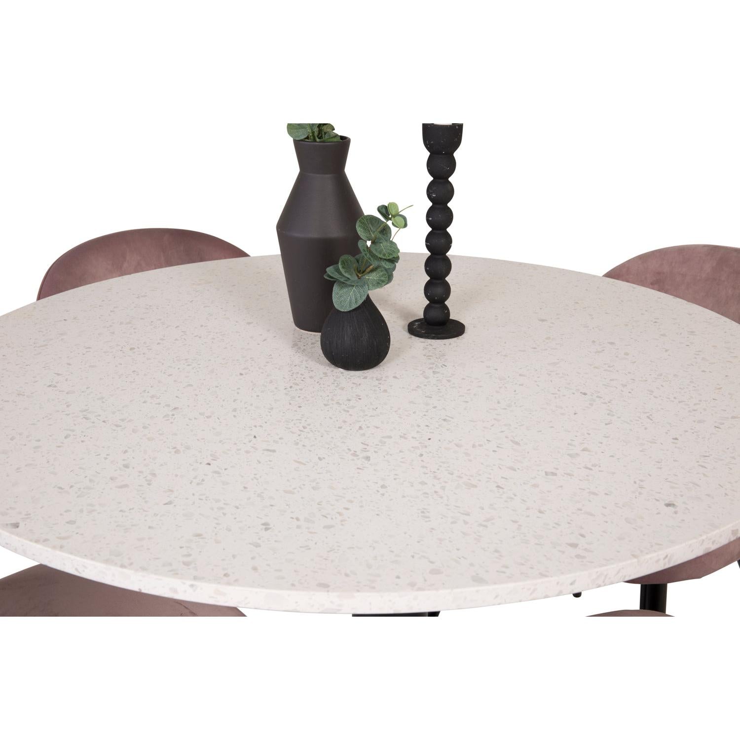 VELVET Matbord ø106 + 4 stolar-Venture Home-peaceofhome.se