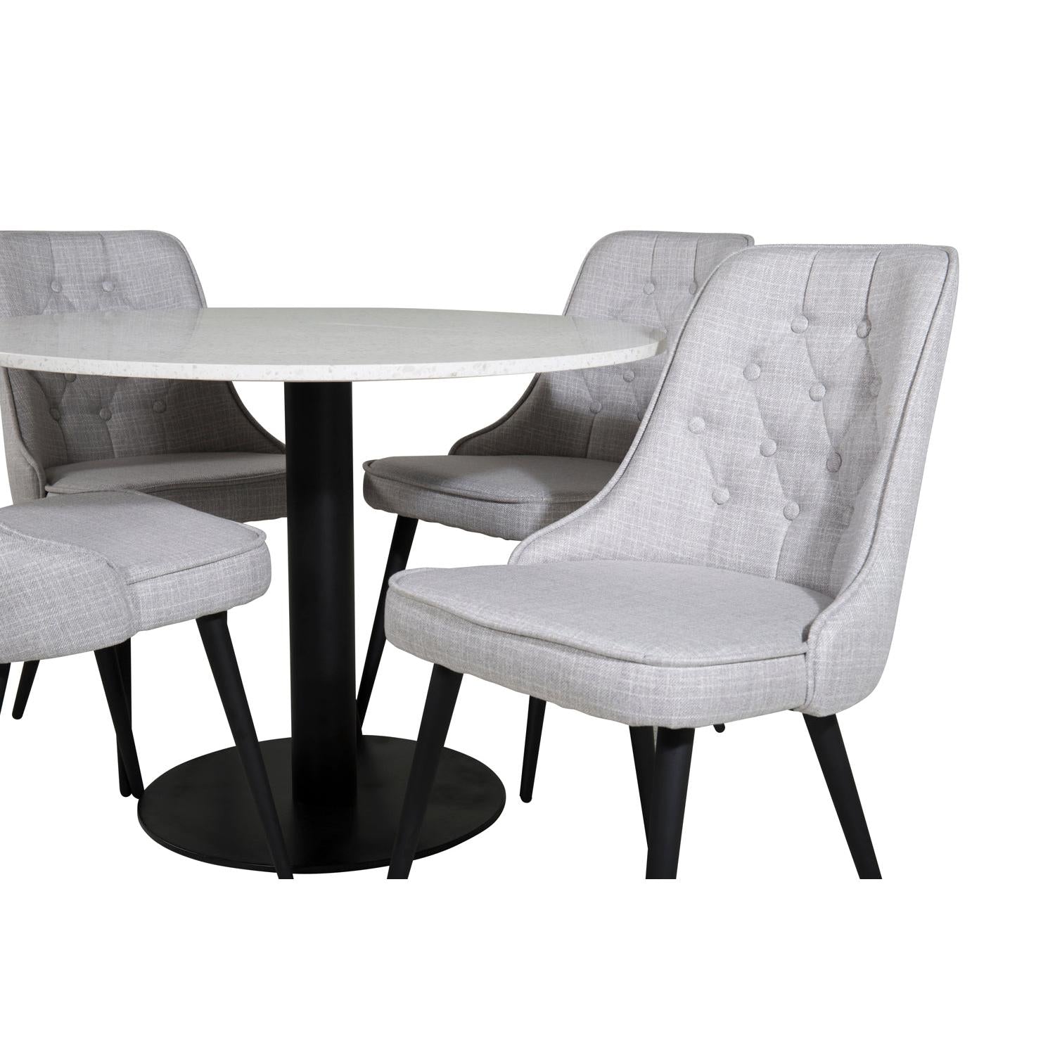 VELVET Matbord ø106 + 4 stolar-Venture Home-peaceofhome.se