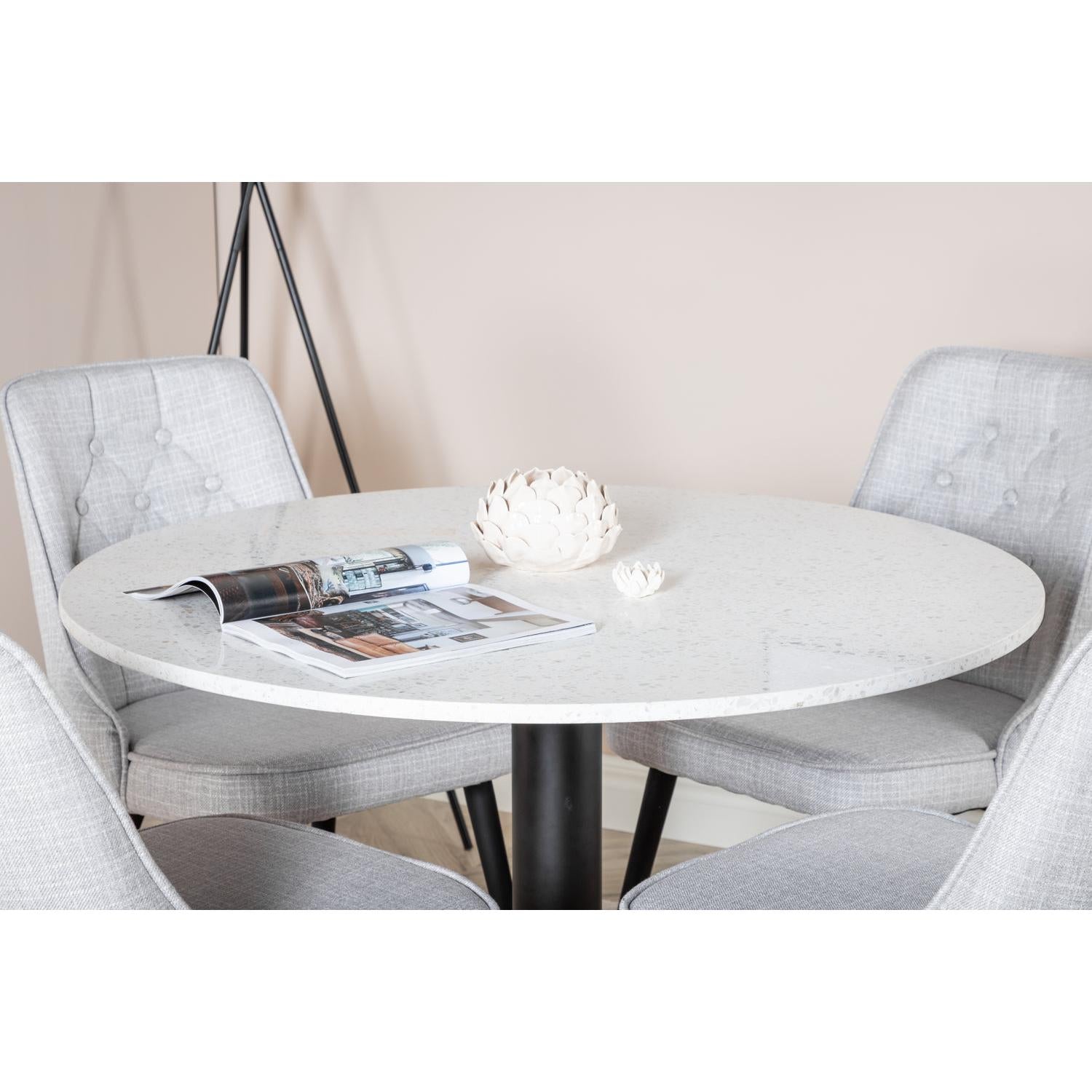 VELVET Matbord ø106 + 4 stolar-Venture Home-peaceofhome.se