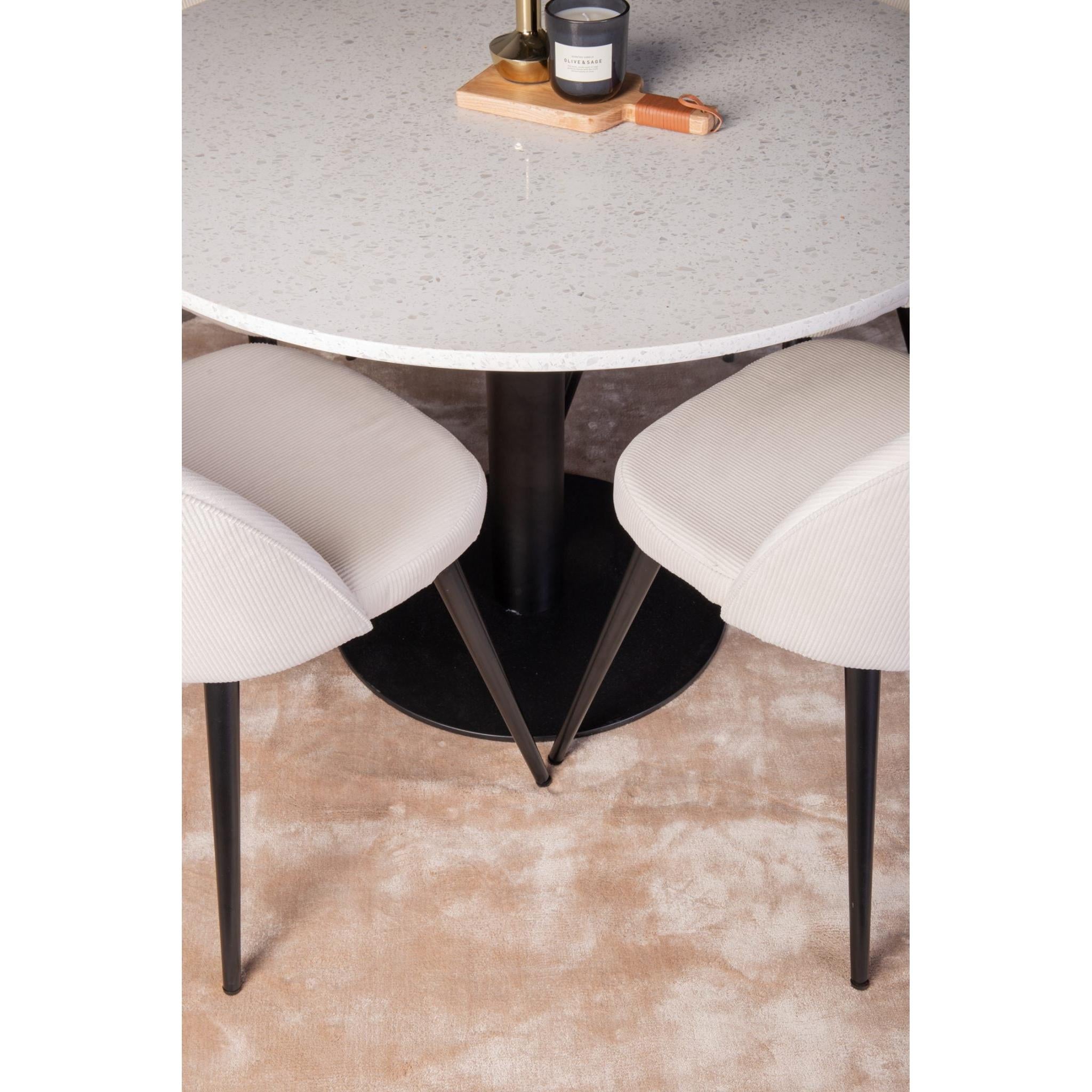 VELVET Matbord ø106 + 4 stolar-Venture Home-peaceofhome.se