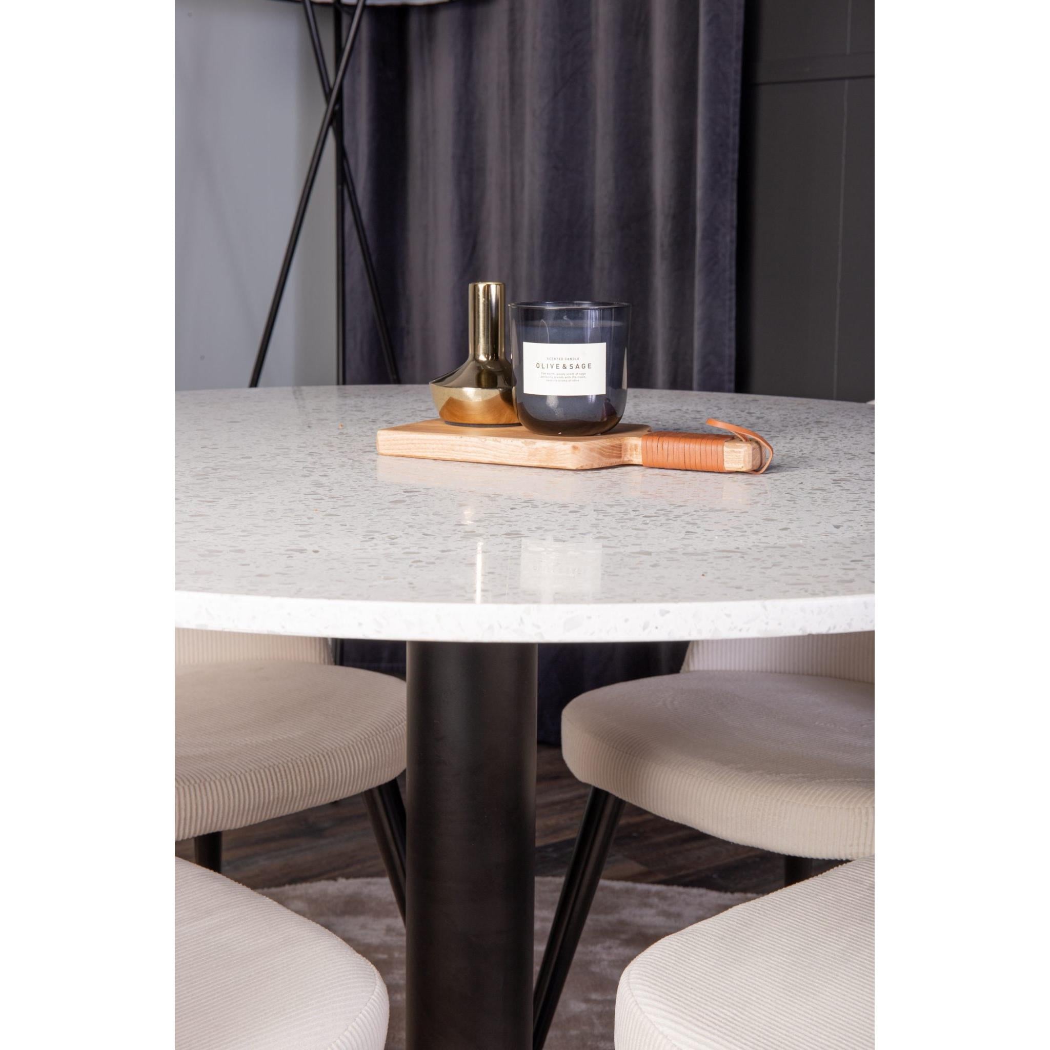 VELVET Matbord ø106 + 4 stolar-Venture Home-peaceofhome.se