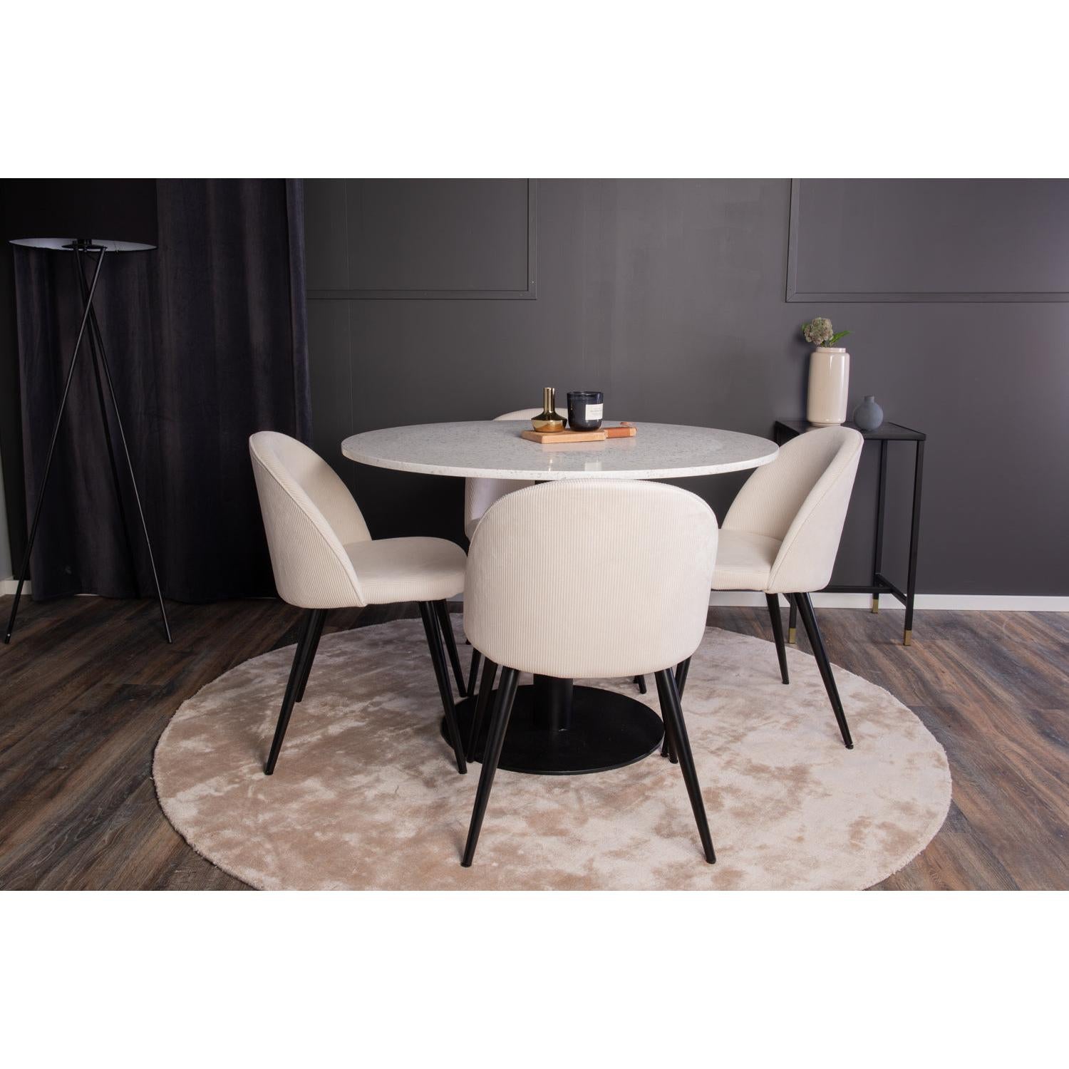 VELVET Matbord ø106 + 4 stolar-Venture Home-peaceofhome.se