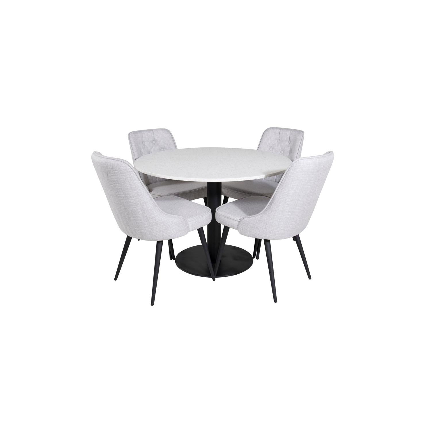 VELVET Matbord ø106 + 4 stolar-Venture Home-peaceofhome.se