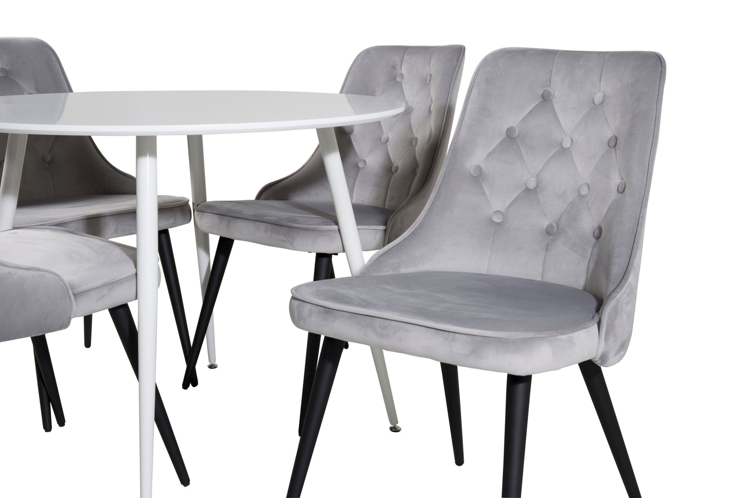VELVET PLAZA Matbord ø100 + 4 stolar-Venture Home-peaceofhome.se