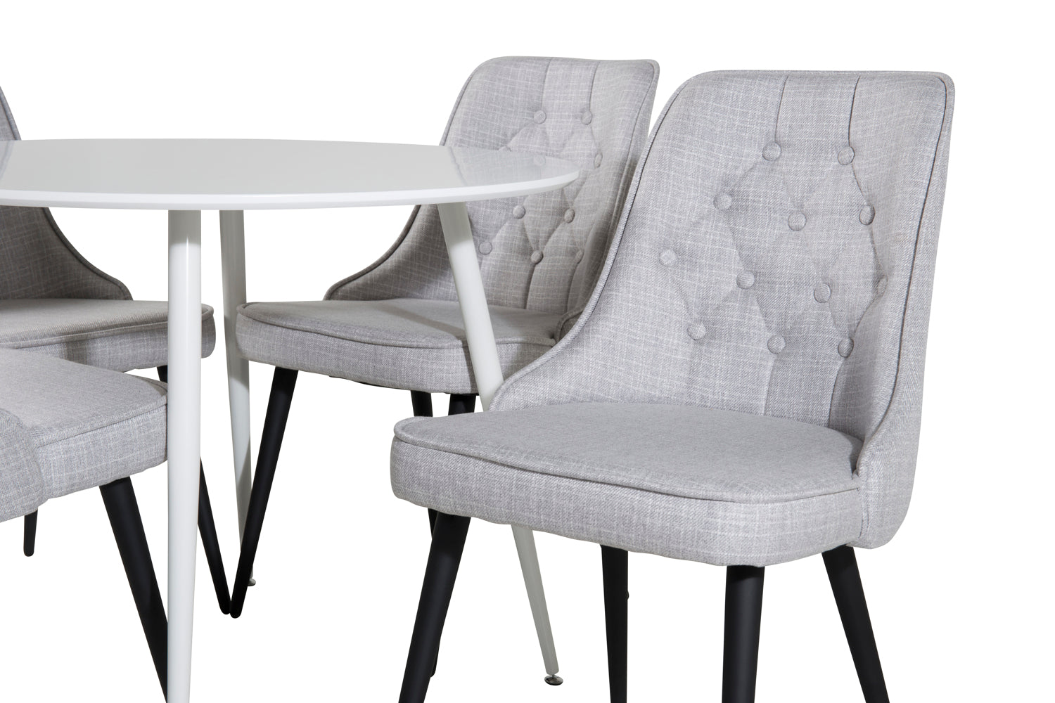 VELVET PLAZA Matbord ø100 + 4 stolar-Venture Home-peaceofhome.se