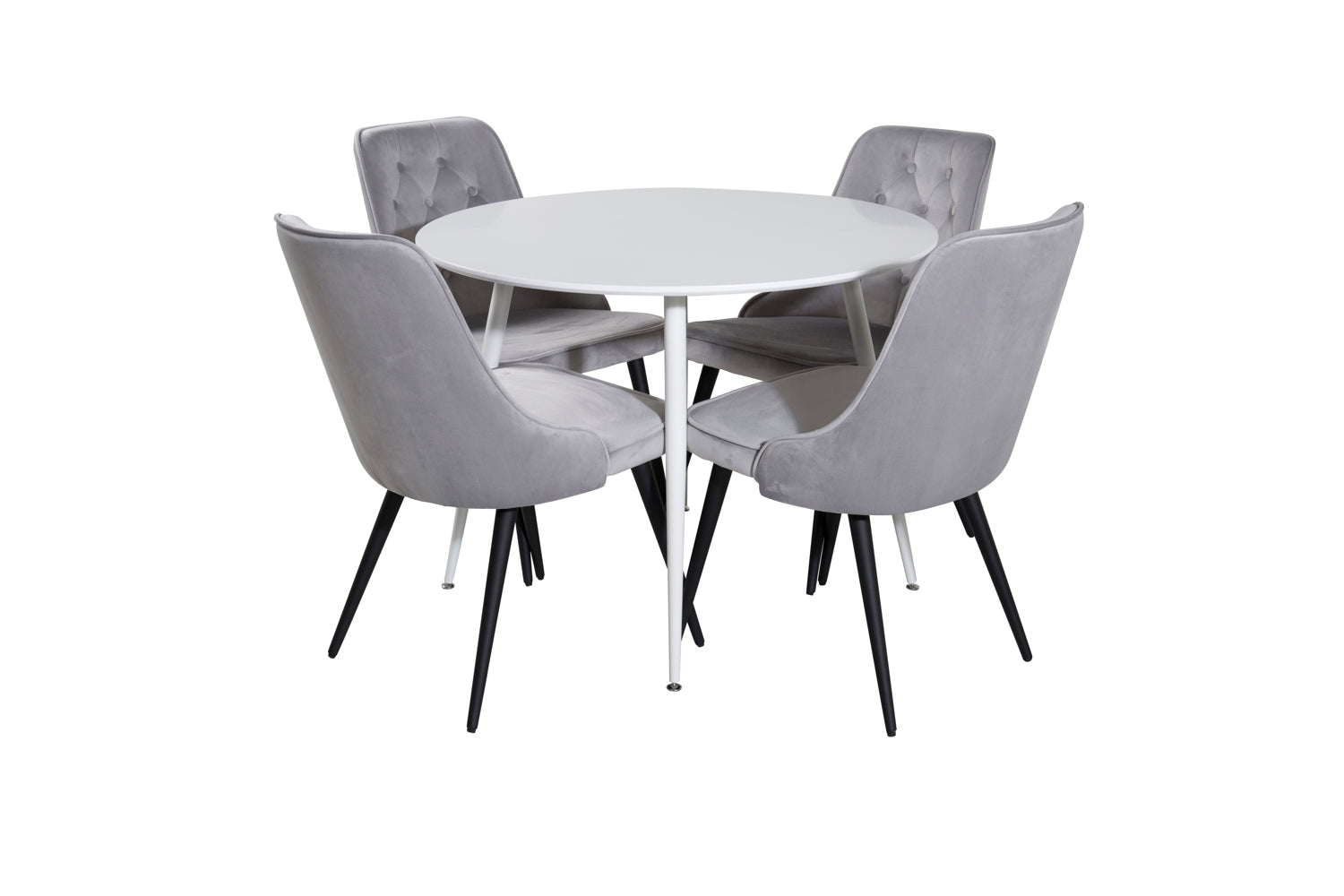 VELVET PLAZA Matbord ø100 + 4 stolar-Venture Home-peaceofhome.se