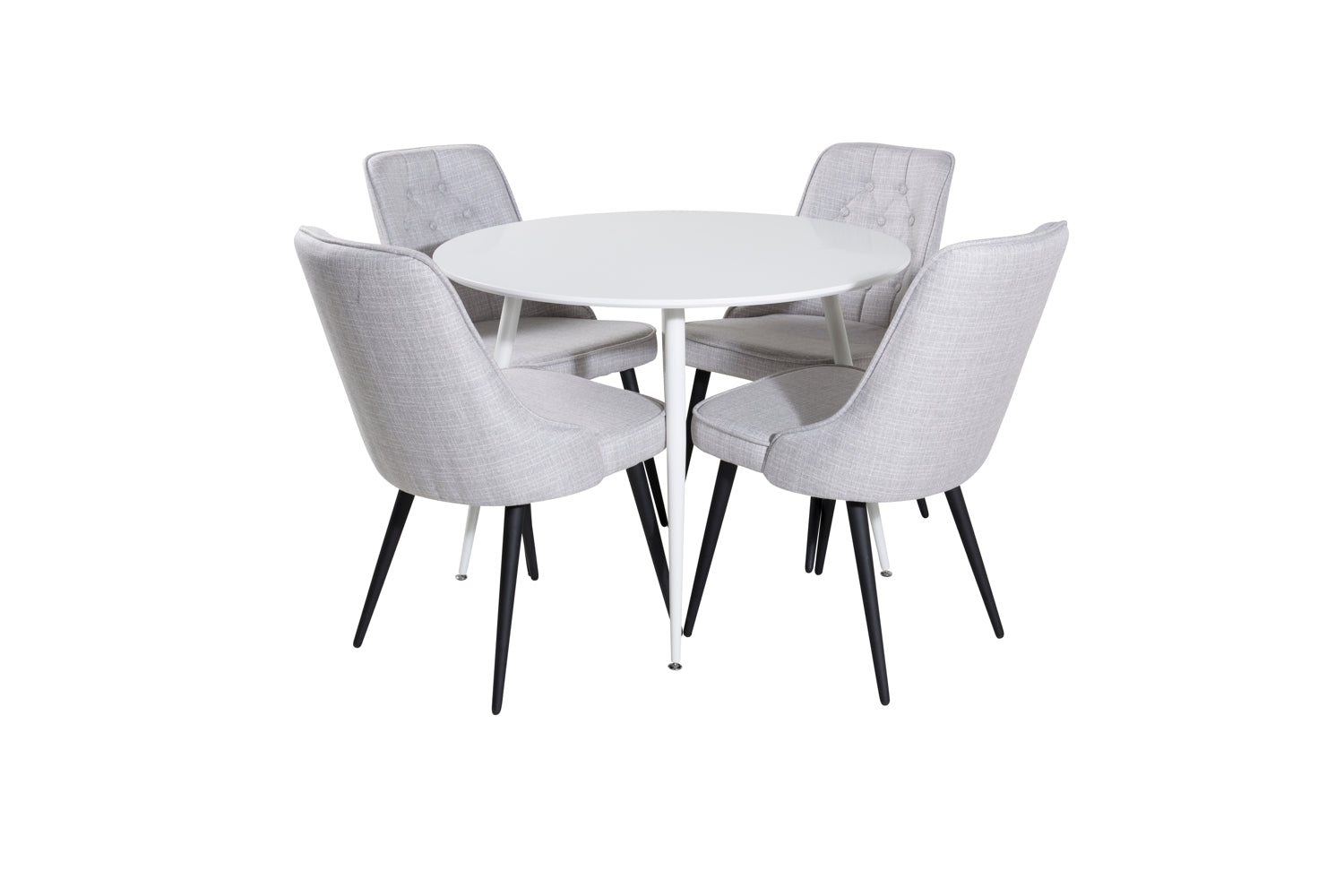 VELVET PLAZA Matbord ø100 + 4 stolar-Venture Home-peaceofhome.se