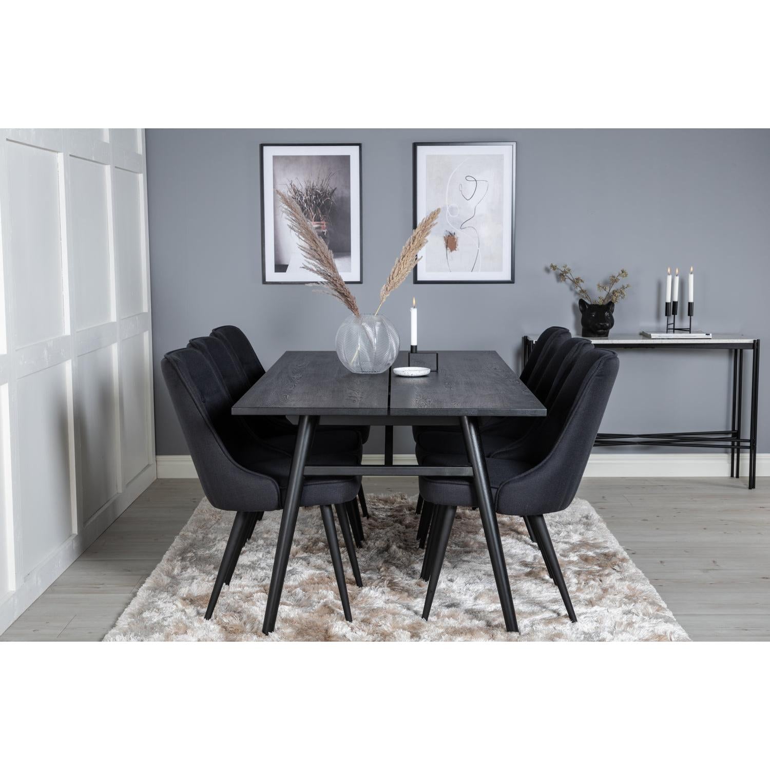 VELVET SLEEK Matbord 195x95 + 6 stolar-Venture Home-peaceofhome.se