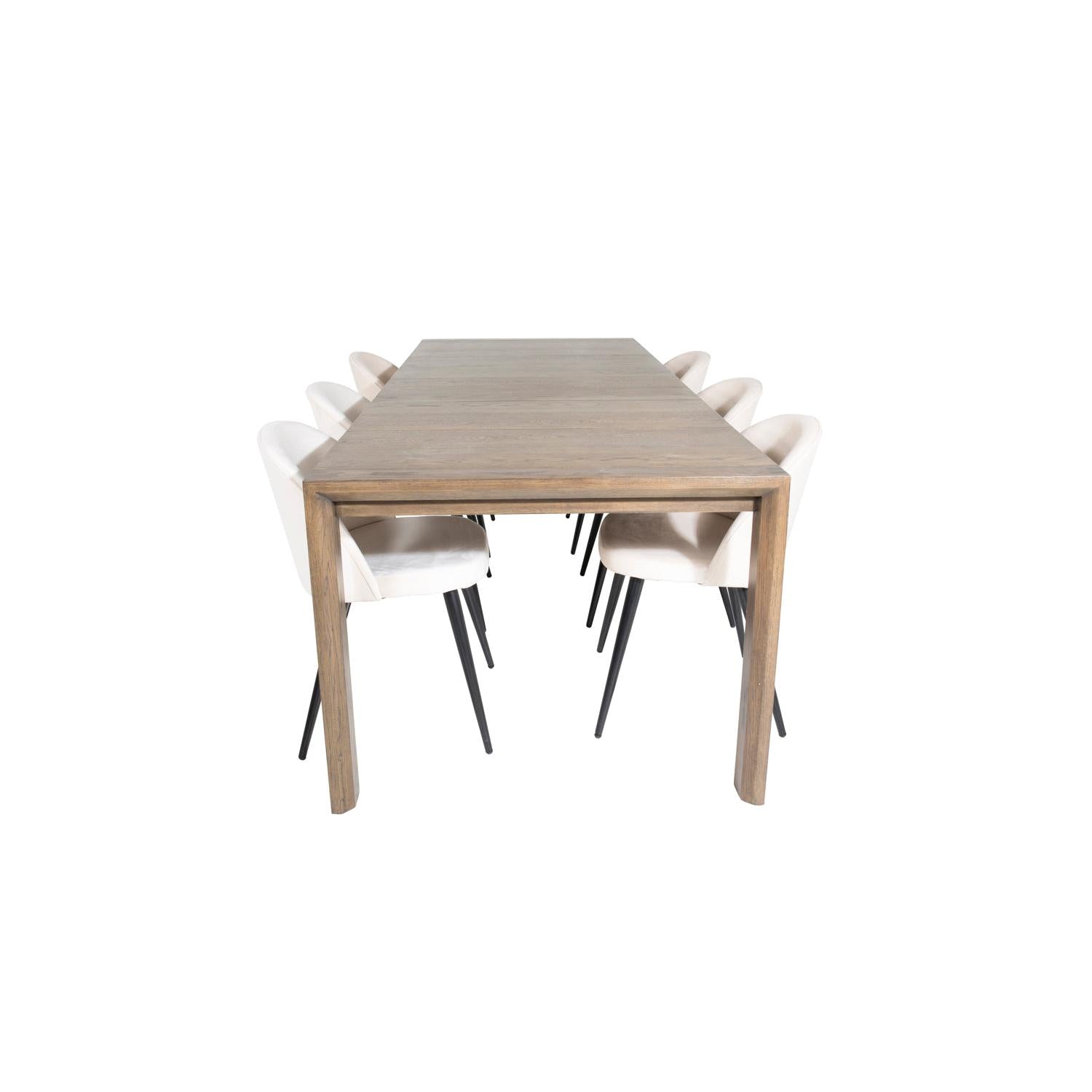 VELVET SLIDER Matbord 170/225x95 + 6 stolar-Venture Home-peaceofhome.se