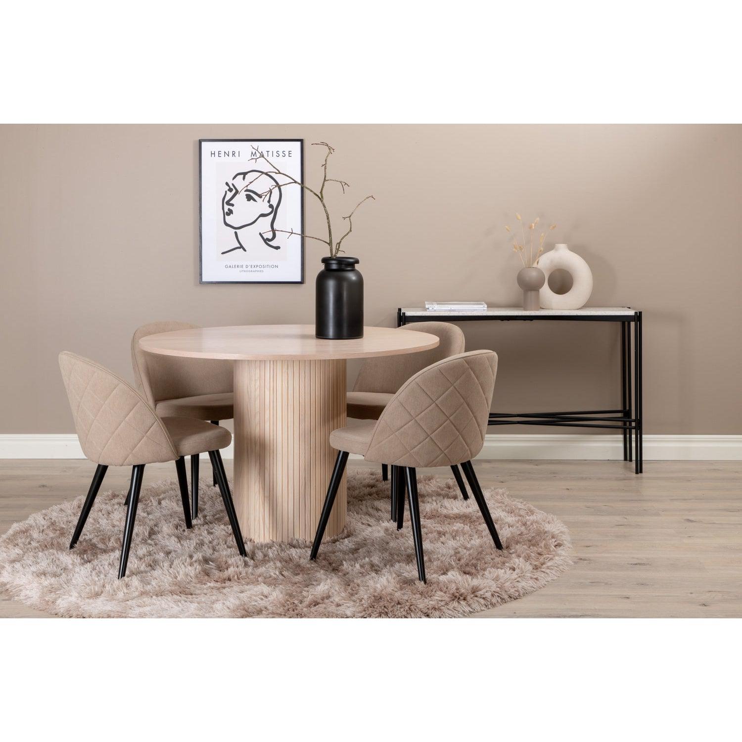 VELVET Stol med dekorsöm - Beige/Svart-Stol-Venture Home-peaceofhome.se
