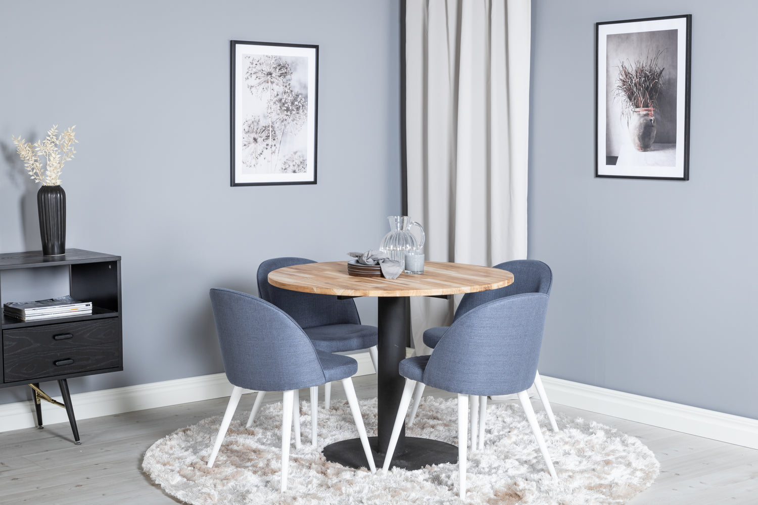 VELVET CIREBON Matbord ø100 + 4 stolar-Venture Home-peaceofhome.se