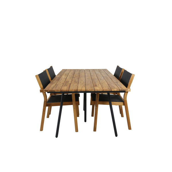 VENICE CHAN Matbord 200x100 cm + 4 stolar | Utemöbler-Matgrupp Utomhus-Venture Home-peaceofhome.se